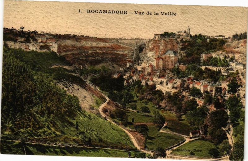 Carte postale ancienne Rocamadour-Vue de la Vallée à Rocamadour