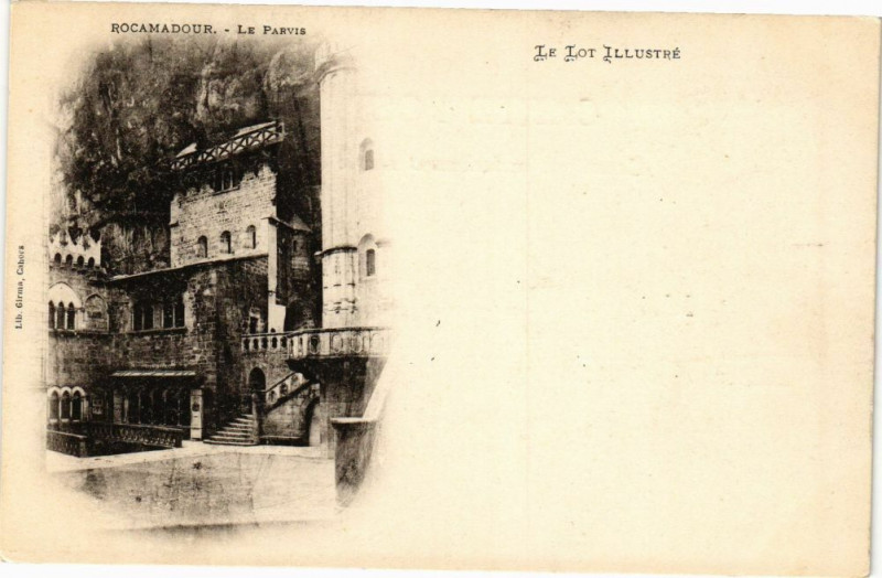 Carte postale ancienne Rocamadour-Le Parvis à Rocamadour