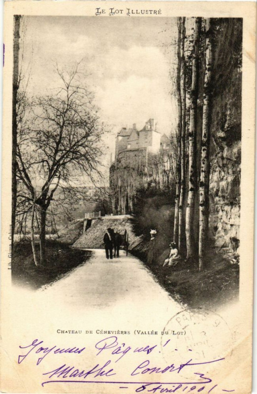 Carte postale ancienne Chateau de Cenevieres-Vallée du Lot