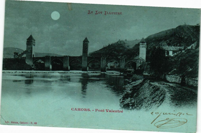 Carte postale ancienne Cahors-Pont Valentre à Cahors