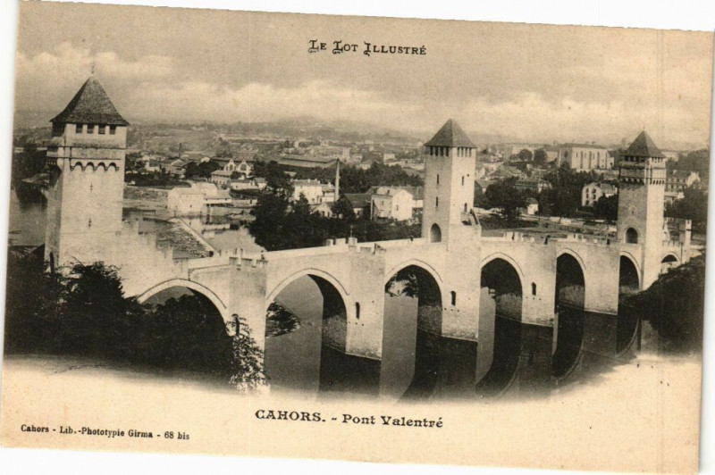 Carte postale ancienne Cahors-Pont Valentre à Cahors