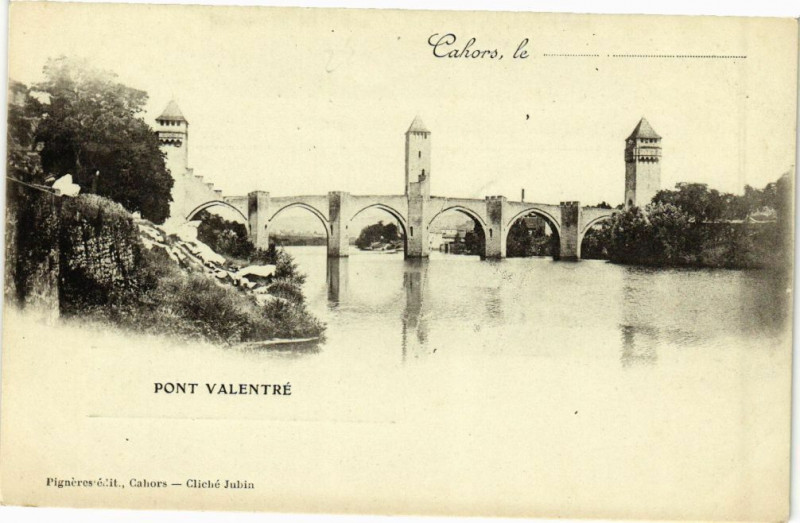 Carte postale ancienne Cahors-Pont Valentre à Cahors