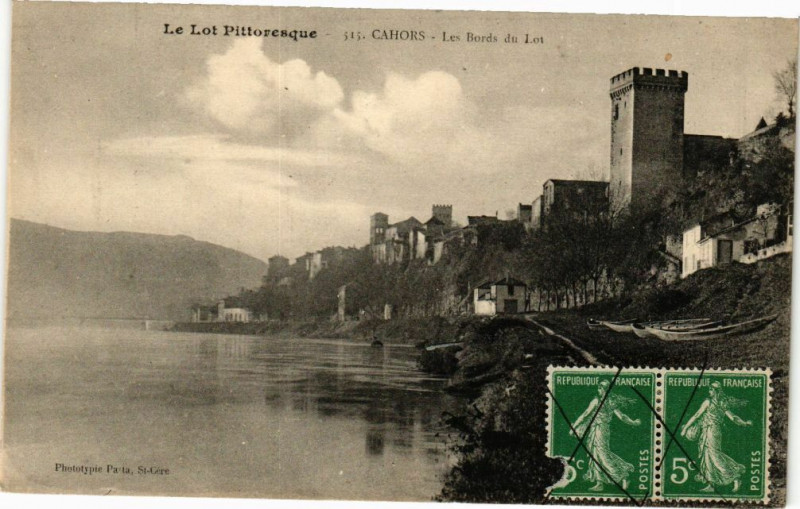 Carte postale ancienne Cahors-Les Bords du Loi à Cahors
