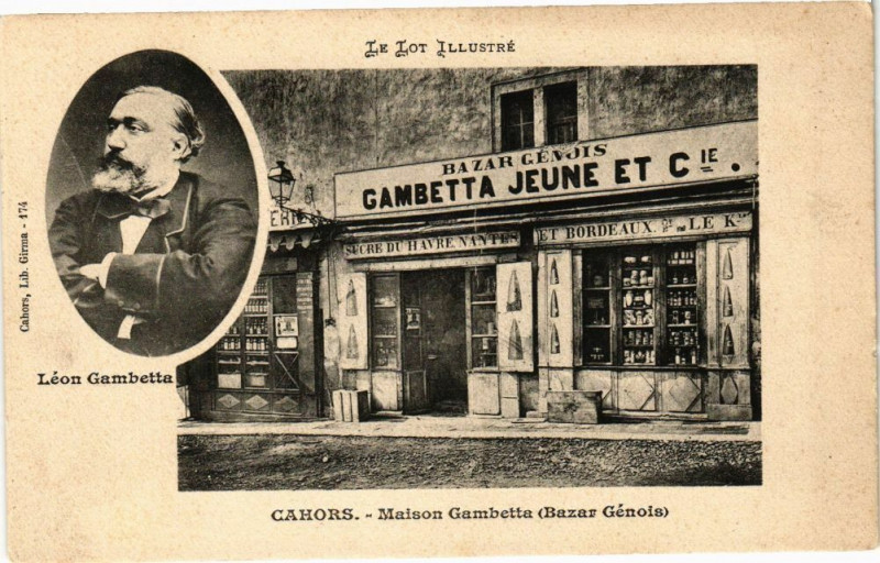 Carte postale ancienne Le Lot Illustre - Cahors - Maison Gambetta (Bazar Genois) à Cahors