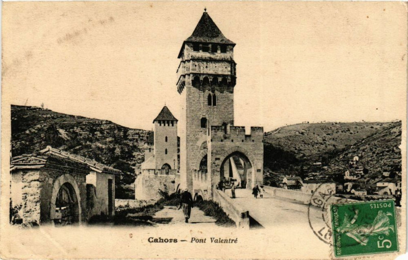 Carte postale ancienne Cahors - Pont Valentre à Cahors