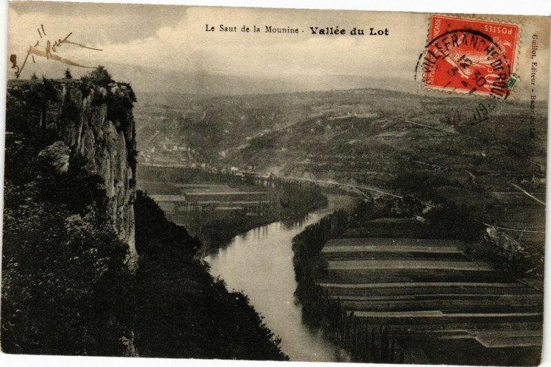 Carte postale ancienne Le Saut de la Mounime - Vallée du Lot