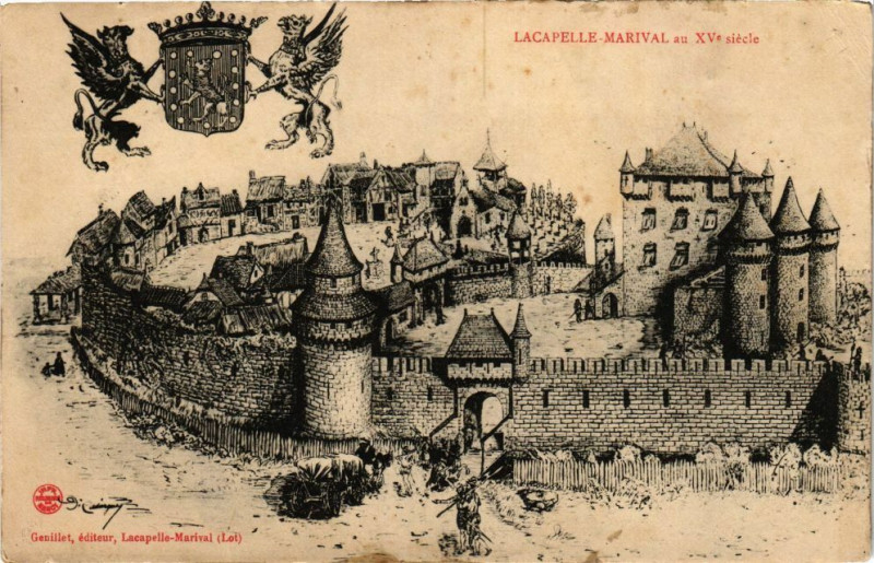 Carte postale ancienne Lacapelle Marival au Xv siecle à Lacapelle-Marival
