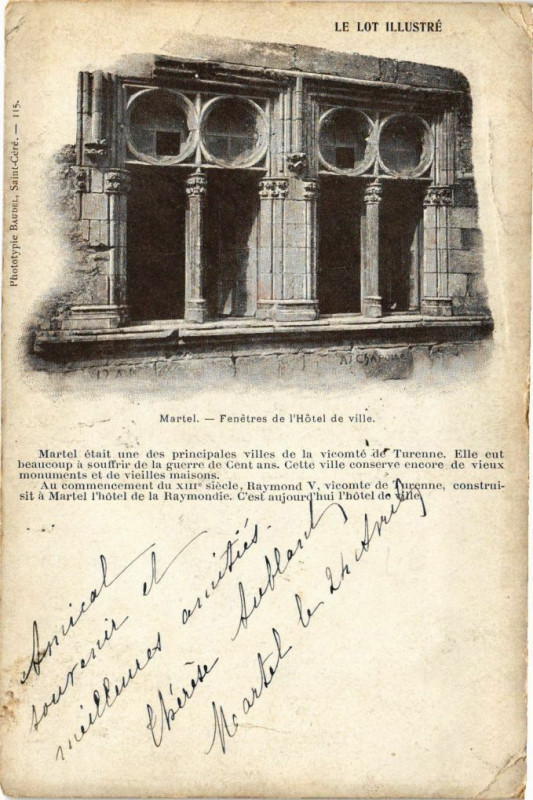 Carte postale ancienne Le Lot Illustre - Mariel - Fenestres de l'Hotel de ville