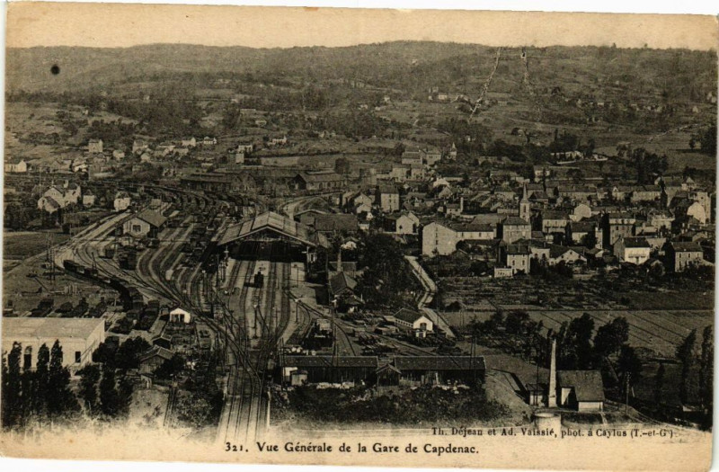 Carte postale ancienne Vue générale de la Gare de Capdenac à Capdenac