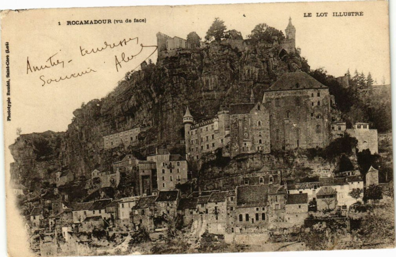 Carte postale ancienne Rocamadour (vu du face) - Le Lot Illustrée à Rocamadour