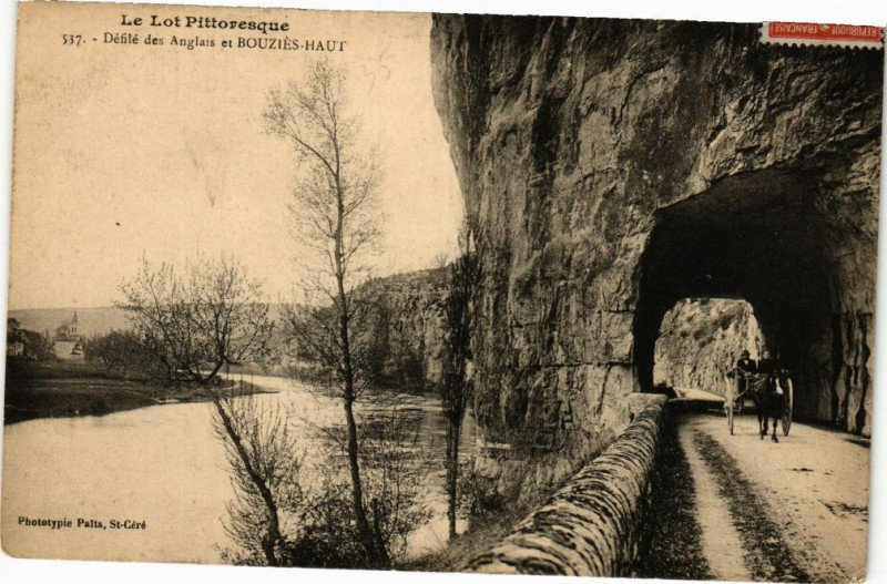 Carte postale ancienne Le Lot Pittoresque - Defile des Anglais et Bouzies-Haut