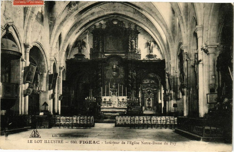 Carte postale ancienne Le Lot Illustre - Figeac - Interieur de l'Eglise N.-D. de Pay à Figeac