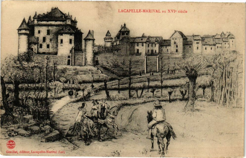 Carte postale ancienne Lacapelle-Marival au Xvi siecle à Lacapelle-Marival