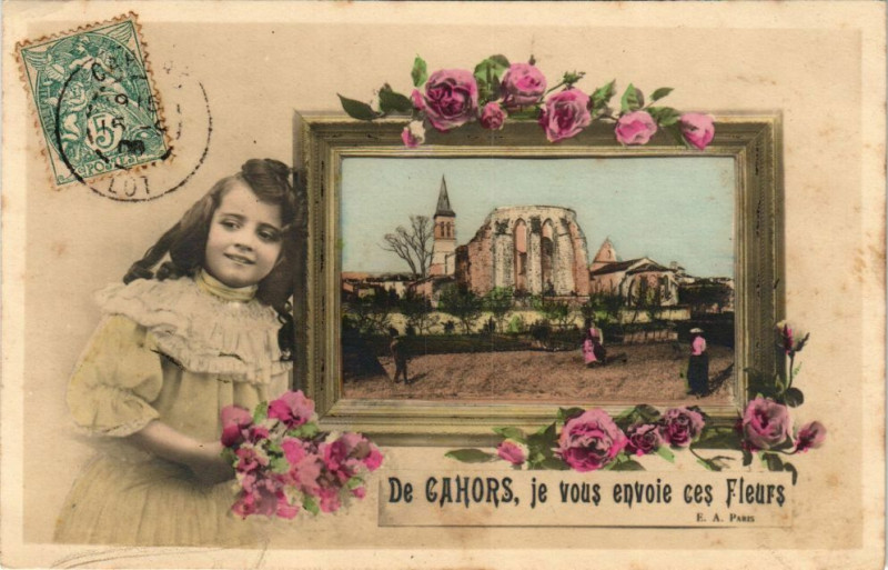 Carte postale ancienne De Cahors je vous envoie ces Fleurs à Cahors