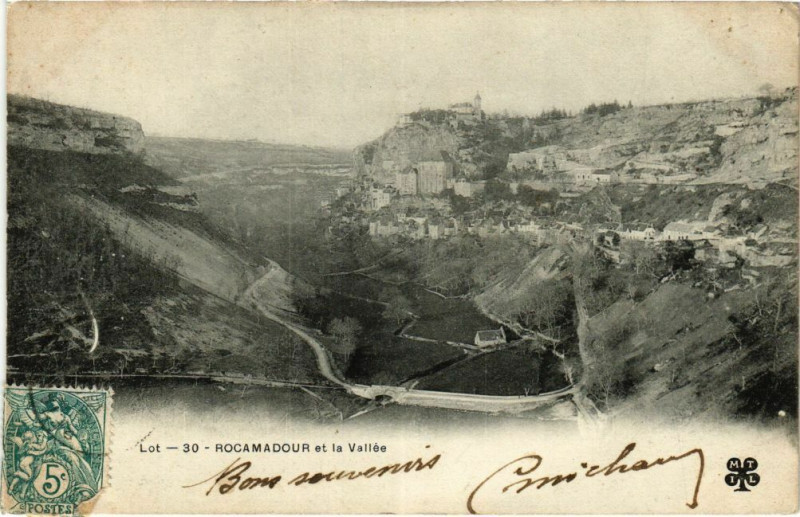 Carte postale ancienne Rocamadour et la Vallée à Rocamadour