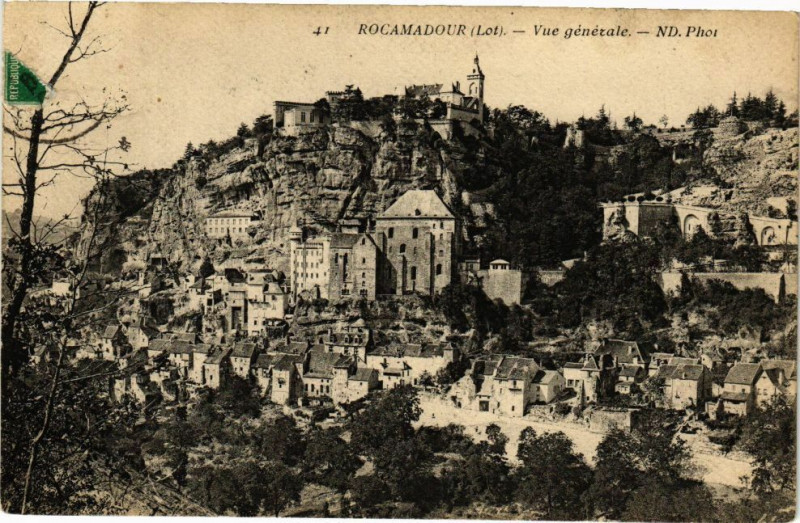 Carte postale ancienne Rocamadour - Vue générale à Rocamadour