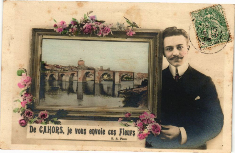 Carte postale ancienne De Cahors je vous envoie ces Fleurs à Cahors