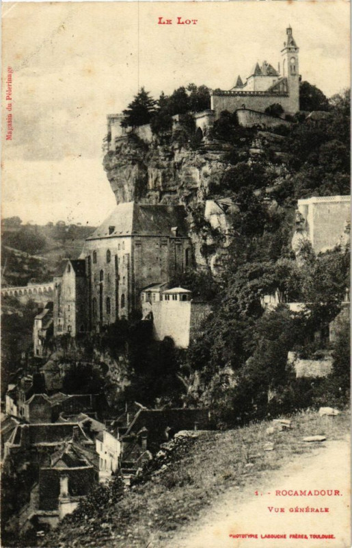 Carte postale ancienne Rocamadour-Vue générale à Rocamadour