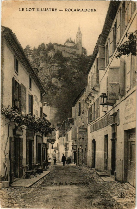 Carte postale ancienne Rocamadour-Rue de la Couronnerie à Rocamadour