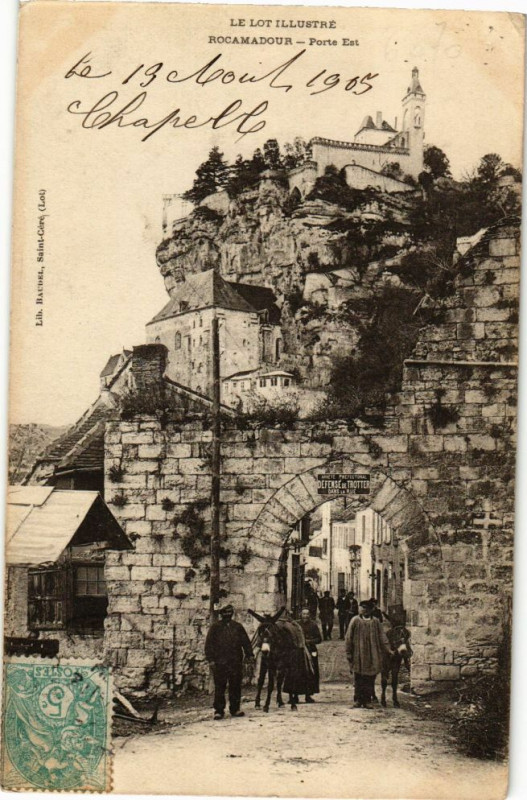 Carte postale ancienne Rocamadour-Porte Est à Rocamadour