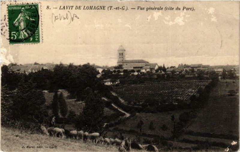 Carte postale ancienne Lavit-de-Lomagne Vue générale à Lavit