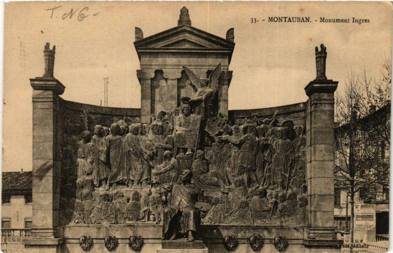Carte postale ancienne Montauban Monument Ingres à Montauban