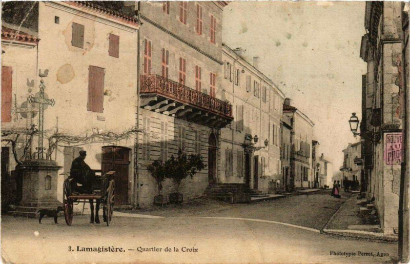 Carte postale ancienne Lamagistere Quartier de La Croix à Lamagistère