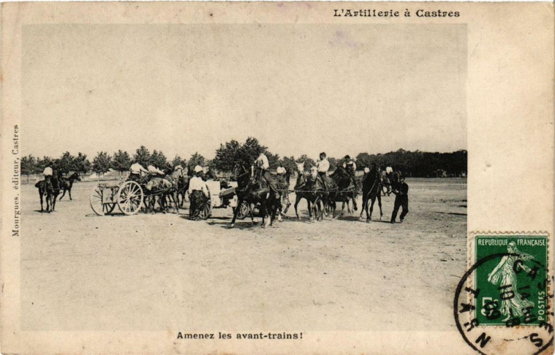 Carte postale ancienne Amenez les avant-trains!