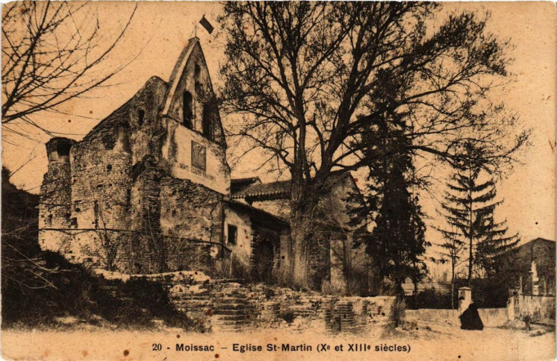 Carte postale ancienne Moissac Eglise Saint-Martin à Moissac