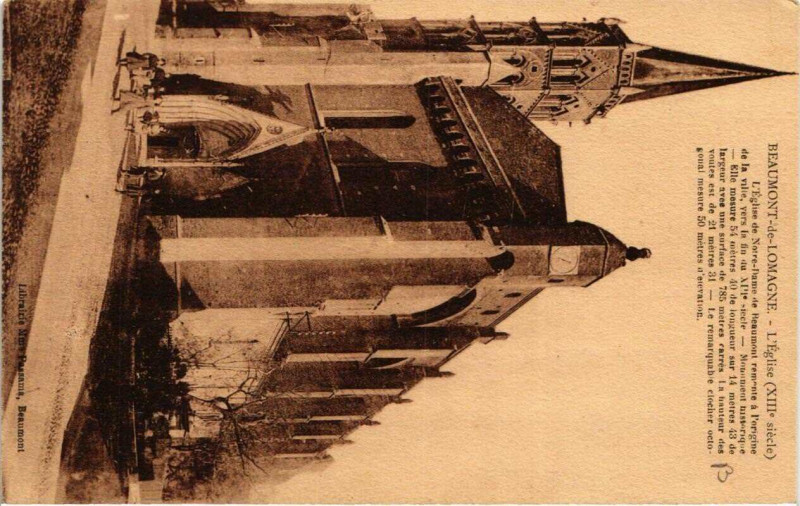 Carte postale ancienne Beaumont-de-Lomange Eglise