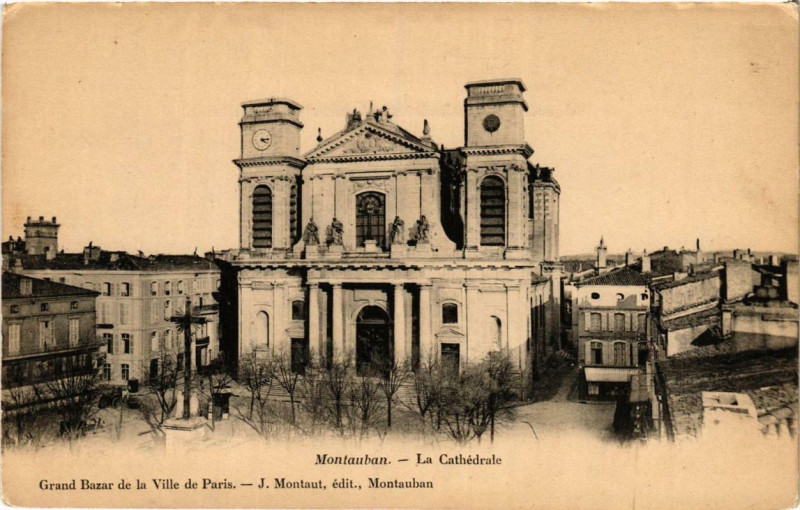 Carte postale ancienne Montauban La Cathédrale à Montauban