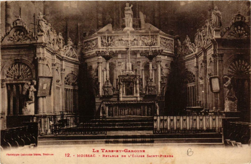 Carte postale ancienne Moissac Ratable de Eglise Saint-Pierre à Moissac