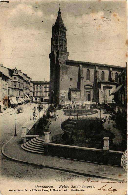 Carte postale ancienne Montauban Eglise Saint-Jacques à Montauban