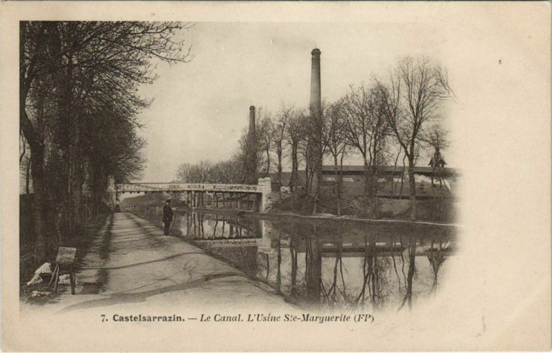 Carte postale ancienne Castelsarrasin Le Canal, Usine Sainte-Marguerite France à Castelsarrasin
