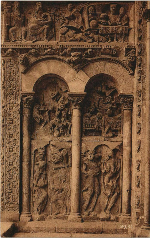 Carte postale ancienne Moissac Eglise abbatiale ,Portail France à Moissac