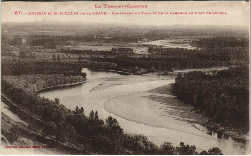 Carte postale ancienne Moissac et Saint-Nicolas de la Grave France à Moissac