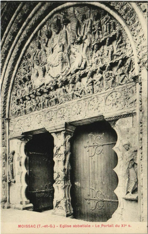 Carte postale ancienne Moissac Eglise abbatiale ,Le Portail France à Moissac