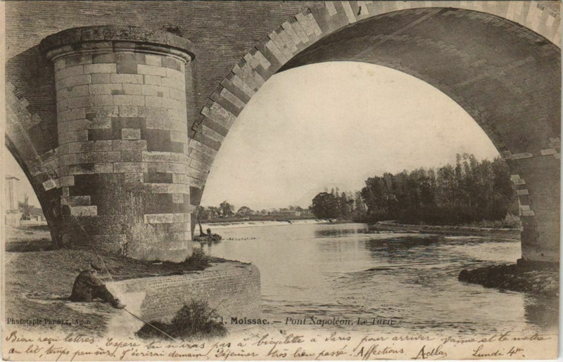 Carte postale ancienne Moissac Pont Napoleon France à Moissac