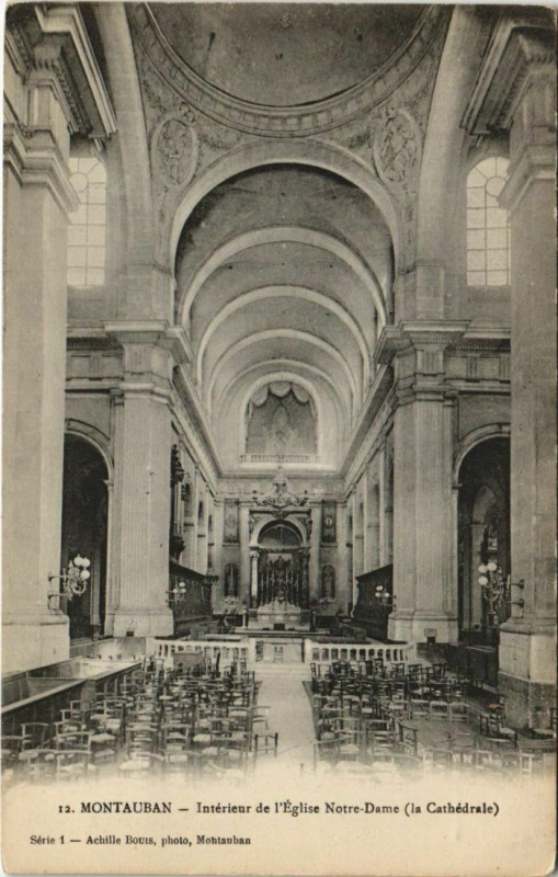 Carte postale ancienne Montauban Interieur de l'Eglise Notre Dame France à Montauban