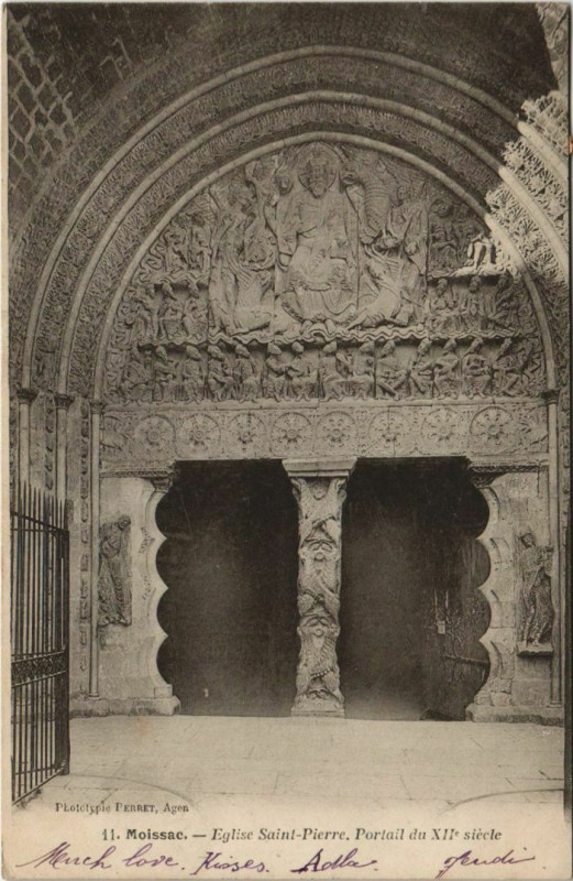 Carte postale ancienne Moissac Eglise Saint-Pierre ,Portail du XIIe siecle France à Moissac