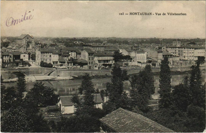 Carte postale ancienne Montauban vue de Villebourbon France à Montauban