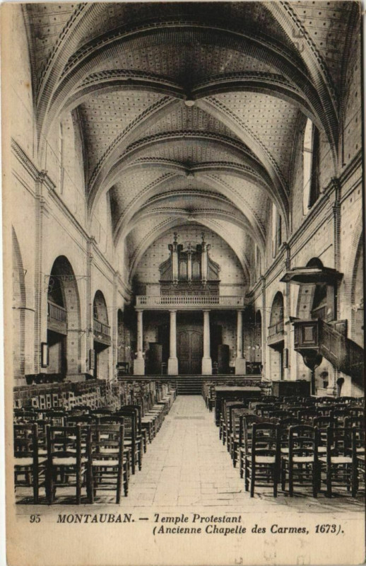 Carte postale ancienne Montauban Temple Protestant ,Ancienne Chapelle des Carmes France à Montauban