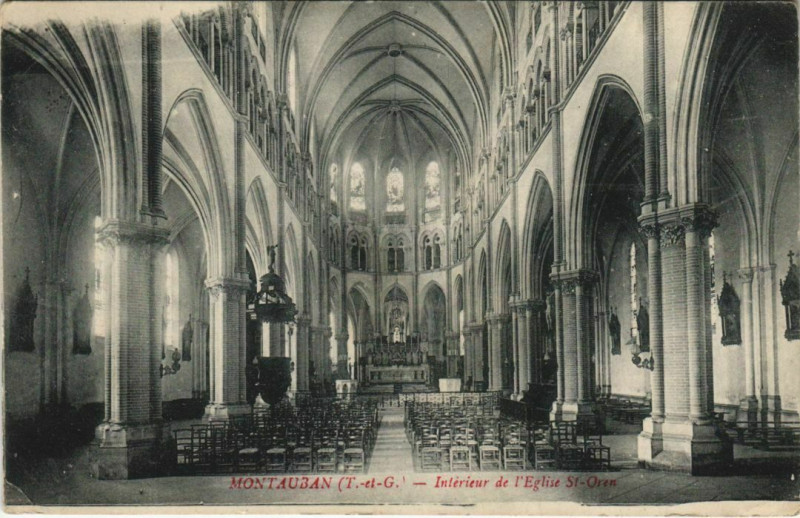 Carte postale ancienne Montauban Interieur de l'Eglise Saint-Oren France à Montauban
