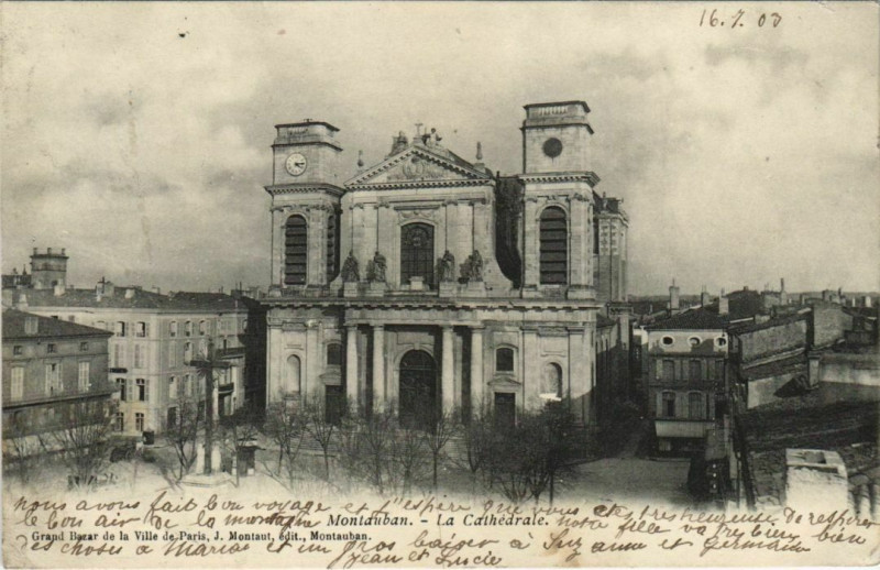 Carte postale ancienne Montauban La Cathedrale France à Montauban