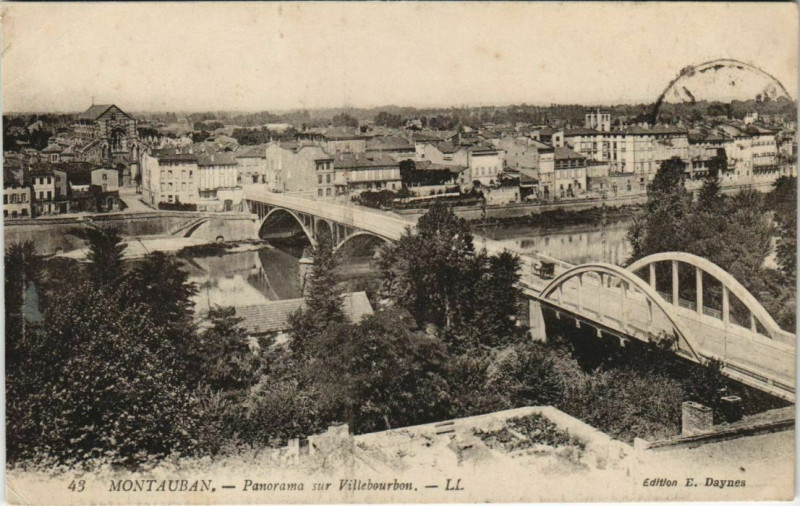 Carte postale ancienne Montauban Panorama sur Villebourbon France à Montauban