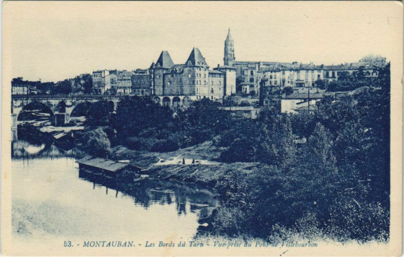 Carte postale ancienne Montauban vue prise du Pont de Villebourbon France à Montauban