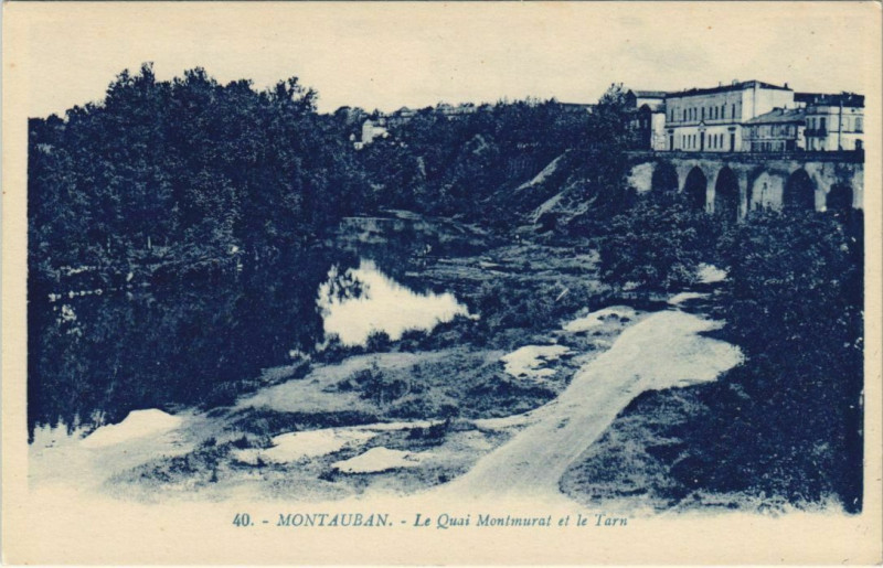 Carte postale ancienne Montauban Le Quai Montmurat et le Tarn France à Montauban