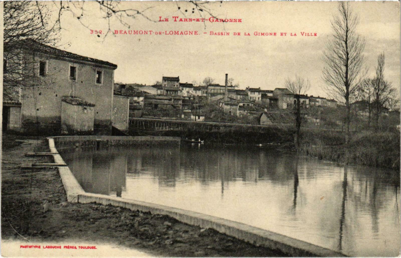 Carte postale ancienne Beaumont-Lomagne Basin de la Gimone