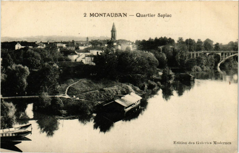 Carte postale ancienne Montauban - Quartier Sapiac à Montauban