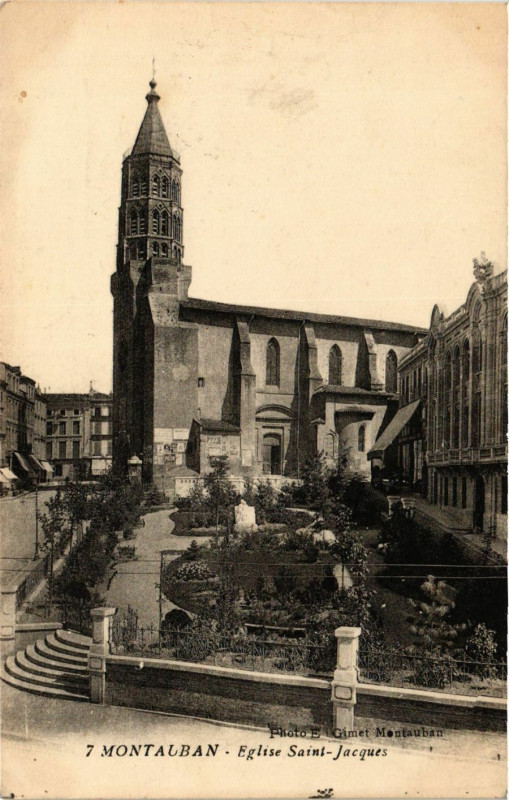 Carte postale ancienne Montauban - Eglise Saint-Jacques à Montauban